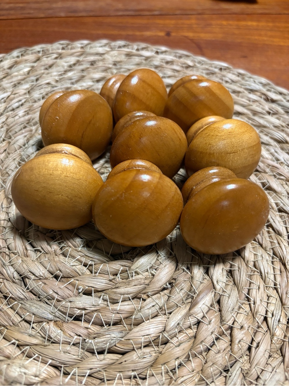 Solid Wood Cabinet Knobs Set of 8 Warm Honey Pine Drawer Pulls - Picture 8 of 8